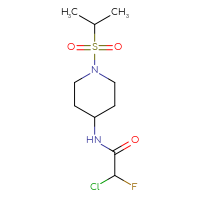 Chemical structure of 2-chloro-2-fluoro-N-[1-(propane-2-sulfonyl)piperidin-4-yl]acetamide - CSSB21332055445