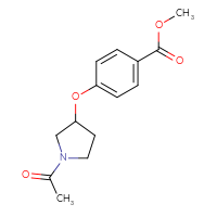 Chemical structure of methyl 4-[(1-acetylpyrrolidin-3-yl)oxy]benzoate - CSSB15092432340