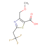 Chemical structure of 4-(methoxymethyl)-2-(2,2,2-trifluoroethyl)-1,3-thiazole-5-carboxylic acid - CSSB00013650338