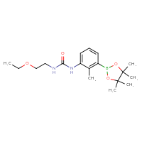 Chemical structure of 3-(2-ethoxyethyl)-1-[2-methyl-3-(4,4,5,5-tetramethyl-1,3,2-dioxaborolan-2-yl)phenyl]urea - CSSB03587629443