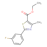 Chemical structure of ethyl 2-(3-fluorophenyl)-4-methyl-1,3-thiazole-5-carboxylate - CSSB00000590044