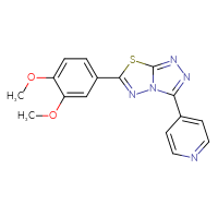 Chemical structure of 4-[6-(3,4-dimethoxyphenyl)-[1,2,4]triazolo[3,4-b][1,3,4]thiadiazol-3-yl]pyridine - CSSB00121638278