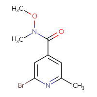 Chemical structure of 2-bromo-N-methoxy-N,6-dimethylpyridine-4-carboxamide - CSSB09890530033