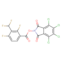 Chemical structure of 4,5,6,7-tetrachloro-1,3-dioxo-2,3-dihydro-1H-isoindol-2-yl 3-(difluoromethyl)-2,4-difluorobenzoate - CSSB20269989301