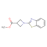 Chemical structure of methyl 1-(1,3-benzothiazol-2-yl)azetidine-3-carboxylate - CSSB01997680004