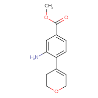 Chemical structure of methyl 3-amino-4-(3,6-dihydro-2H-pyran-4-yl)benzoate - CSSB02365732191