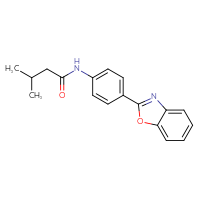 Chemical structure of N-[4-(1,3-benzoxazol-2-yl)phenyl]-3-methylbutanamide - CSSB00046183299