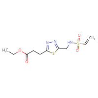 Chemical structure of ethyl 3-[5-(ethenesulfonamidomethyl)-1,3,4-thiadiazol-2-yl]propanoate - CSSB21332165648