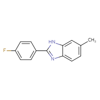 Chemical structure of 2-(4-fluorophenyl)-6-methyl-1H-1,3-benzodiazole - CSSB00007830552