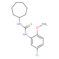 Chemical structure of 3-(5-chloro-2-methoxyphenyl)-1-cycloheptylthiourea - CSSB00102535119