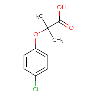 Chemical structure of 2-(4-chlorophenoxy)-2-methylpropanoic acid - CSSB00000188143