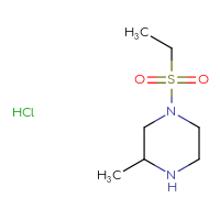 Chemical structure of 1-(ethanesulfonyl)-3-methylpiperazine hydrochloride - CSSB00020590862