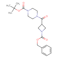 Chemical structure of tert-butyl 4-{1-[(benzyloxy)carbonyl]azetidine-3-carbonyl}piperazine-1-carboxylate - CSSB00712477133