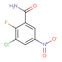 Chemical structure of 3-chloro-2-fluoro-5-nitrobenzamide - CSSB00135258583