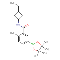 Chemical structure of N-(3-ethylcyclobutyl)-2-methyl-5-(4,4,5,5-tetramethyl-1,3,2-dioxaborolan-2-yl)benzamide - CSSB02533260597