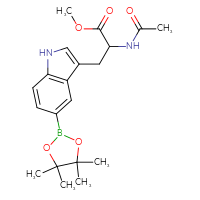 Chemical structure of methyl 2-acetamido-3-[5-(4,4,5,5-tetramethyl-1,3,2-dioxaborolan-2-yl)-1H-indol-3-yl]propanoate - CSSB21224766694