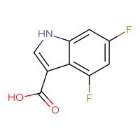 Chemical structure of 4,6-difluoro-1H-indole-3-carboxylic acid - CSSB00135420976