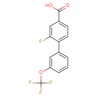 Chemical structure of 2-fluoro-3'-(trifluoromethoxy)-[1,1'-biphenyl]-4-carboxylic acid - CSSB00102603156