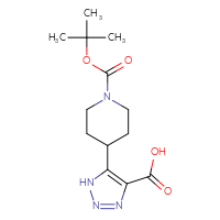 Chemical structure of 5-{1-[(tert-butoxy)carbonyl]piperidin-4-yl}-1H-1,2,3-triazole-4-carboxylic acid - CSSB00013952017