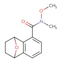 Chemical structure of N-methoxy-N-methyl-11-oxatricyclo[6.2.1.0²,⁷]undeca-2(7),3,5-triene-3-carboxamide - CSSB03543221441