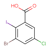 Chemical structure of 3-bromo-5-chloro-2-iodobenzoic acid - CSSB00012920452