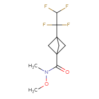 Chemical structure of N-methoxy-N-methyl-3-(1,1,2,2-tetrafluoroethyl)bicyclo[1.1.1]pentane-1-carboxamide - CSSB21151595208
