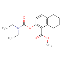 Chemical structure of methyl 2-[(diethylcarbamoyl)oxy]-5,6,7,8-tetrahydronaphthalene-1-carboxylate - CSSB21432543773