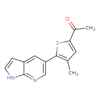 Chemical structure of 1-(4-methyl-5-{1H-pyrrolo[2,3-b]pyridin-5-yl}thiophen-2-yl)ethan-1-one - CSSB07297983031