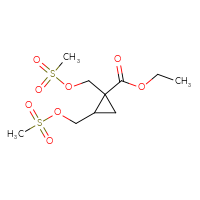 Chemical structure of ethyl 1,2-bis[(methanesulfonyloxy)methyl]cyclopropane-1-carboxylate - CSSB02126514708