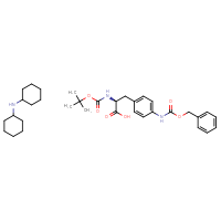 Chemical structure of (2S)-3-(4-{[(benzyloxy)carbonyl]amino}phenyl)-2-{[(tert-butoxy)carbonyl]amino}propanoic acid; N-cyclohexylcyclohexanamine - CSSB02516456320
