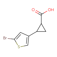 Chemical structure of 2-(5-bromothiophen-3-yl)cyclopropane-1-carboxylic acid - CSSB00014748837