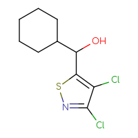 Chemical structure of cyclohexyl(3,4-dichloro-1,2-thiazol-5-yl)methanol - CSSB00157917601