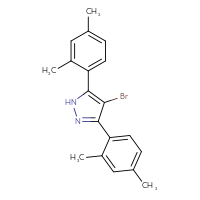 Chemical structure of 4-bromo-3,5-bis(2,4-dimethylphenyl)-1H-pyrazole - CSSB00015199120