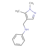Chemical structure of N-[(1,5-dimethyl-1H-pyrazol-4-yl)methyl]aniline - CSSB00011388581