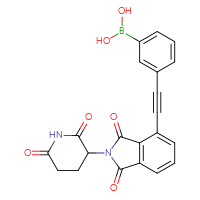 Chemical structure of (3-{2-[2-(2,6-dioxopiperidin-3-yl)-1,3-dioxo-2,3-dihydro-1H-isoindol-4-yl]ethynyl}phenyl)boronic acid - CSSB21415981740