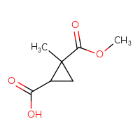 Chemical structure of 2-(methoxycarbonyl)-2-methylcyclopropane-1-carboxylic acid - CSSB00010459485