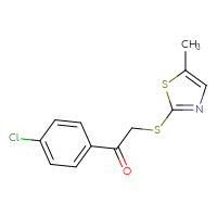 Chemical structure of 1-(4-chlorophenyl)-2-[(5-methyl-1,3-thiazol-2-yl)sulfanyl]ethan-1-one - CSSB00000736884