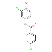 Chemical structure of 4-chloro-N-(3-chloro-4-methylphenyl)benzamide - CSSB00027988568