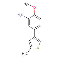 Chemical structure of 2-methoxy-5-(5-methylthiophen-3-yl)aniline - CSSB00012214292
