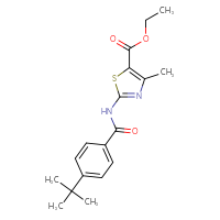Chemical structure of ethyl 2-(4-tert-butylbenzamido)-4-methyl-1,3-thiazole-5-carboxylate - CSSB00028007067
