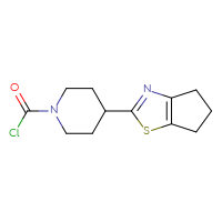 Chemical structure of 4-{4H,5H,6H-cyclopenta[d][1,3]thiazol-2-yl}piperidine-1-carbonyl chloride - CSSB06648646433