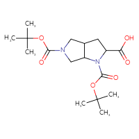 Chemical structure of 1,5-bis[(tert-butoxy)carbonyl]-octahydropyrrolo[3,4-b]pyrrole-2-carboxylic acid - CSSB14899764335