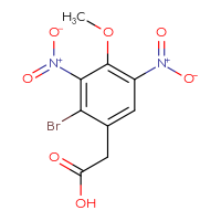 Chemical structure of 2-(2-bromo-4-methoxy-3,5-dinitrophenyl)acetic acid - CSSB06744473660