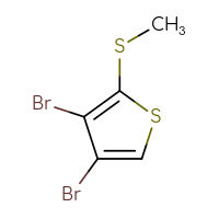 Chemical structure of 3,4-dibromo-2-(methylsulfanyl)thiophene - CSSB06447497317