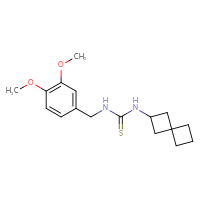 Chemical structure of 1-[(3,4-dimethoxyphenyl)methyl]-3-{spiro[3.3]heptan-2-yl}thiourea - CSSB21432497231