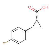 Chemical structure of (1R,2S)-2-(4-fluorophenyl)cyclopropane-1-carboxylic acid - CSSB02517113880