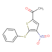 Chemical structure of 1-[4-nitro-5-(phenylsulfanyl)thiophen-2-yl]ethan-1-one - CSSB00001933324