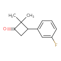 Chemical structure of 3-(3-fluorophenyl)-2,2-dimethylcyclobutan-1-one - CSSB00012912805