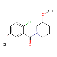 Chemical structure of 1-(2-chloro-5-methoxybenzoyl)-3-methoxypiperidine - CSSB06394497416