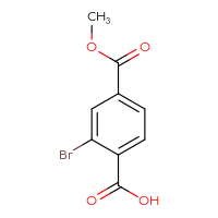 Chemical structure of 2-bromo-4-(methoxycarbonyl)benzoic acid - CSSB00010202026